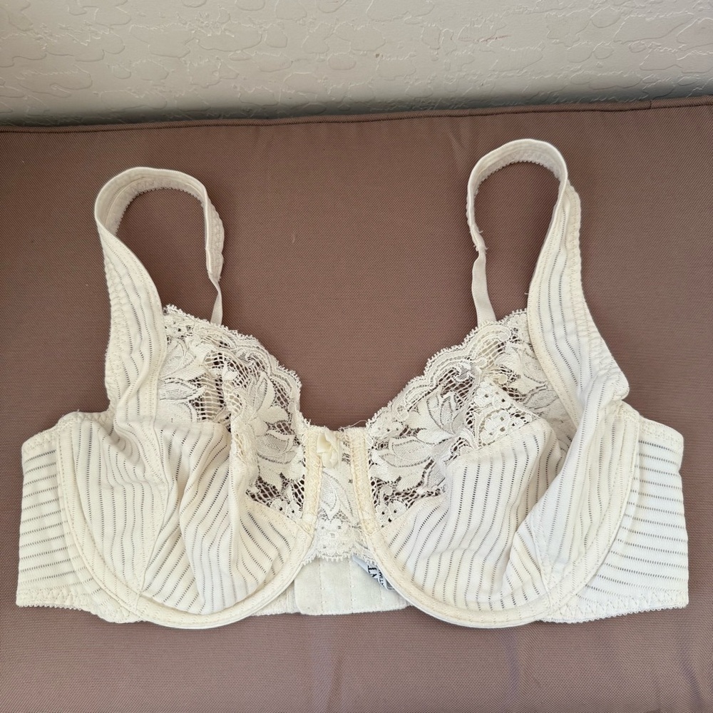 Vintage Valentino Intimo Lace Striped Bra 38C